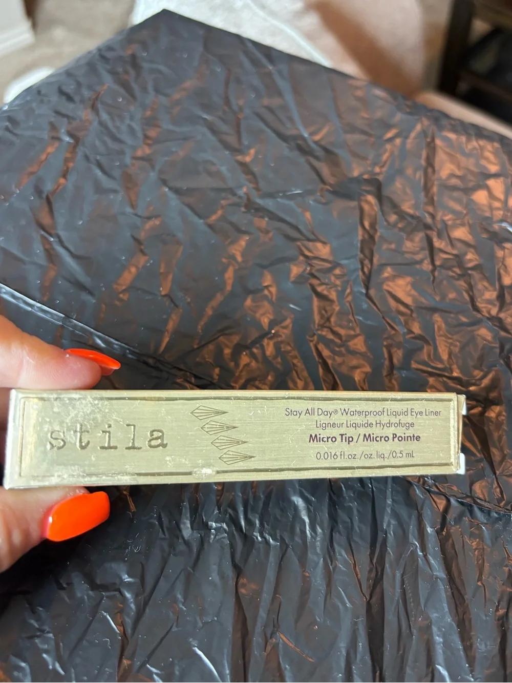 Stila Waterproof Liquid Eye Liner in Intense Black with Micro tip NEW